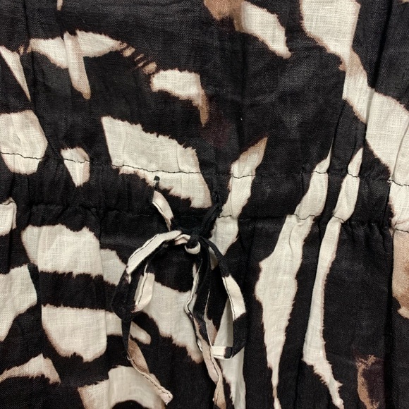 Anthropologie Luii Black and White Animal Patterned Linen Jacket Size XL - Picture 6 of 7